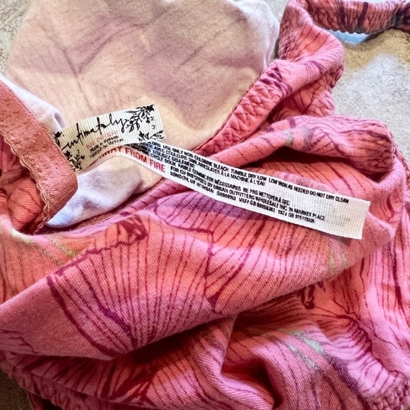 Free People Ready For The Weekend pink palm bodysuit medium scoop neck - Picture 7 of 9